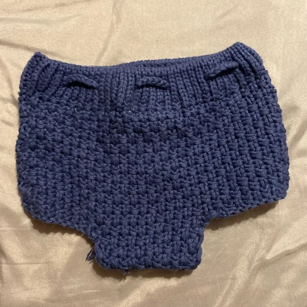 Little Newcomers One Size Blue Knit Diaper Cover
